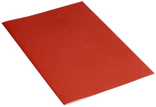 Rhino A4 Exercise Books, 32-Page / 8mm Lined with Margin Paper Notebook, 10-Pack, Office & School Stationery Supplies, Red
