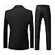 KUDORO Herren Anzüge 3-teilig Slim Fit Einreihig Zwei Knöpfe für Hochzeit Business Herren 3-Stücke Formell Sakko Weste Hose mit Krawatte(Schwarz,XS)