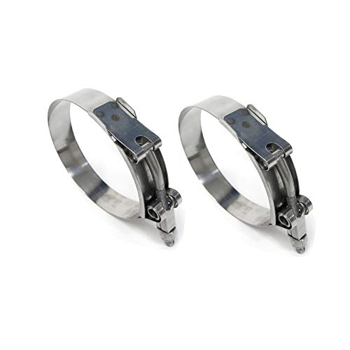 2.5INCH T Bolt Clamps Heavy Boost Hose Pipe Turbo Intercooler Kit Performance Aftermarket Radiator Accessories Automotive Universal Vehicle Parts Stainless Steel304 Nylone Insert Locknut (2.5INCH)
