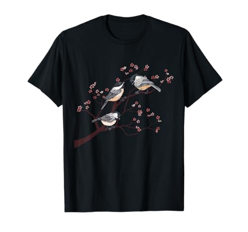 Mésange Fleurs Nature Vintage Observation Des Oiseaux T-Shirt