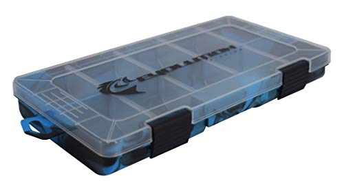 Evolution Outdoor 3500 Drift Series Fishing Tackle Tray Multi Pack of 4 – Blue, Colored Tackle Box Organizer with Removable Compartments, 2 Latch Closure, Utility Box Storage
