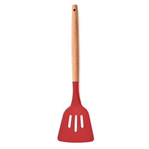 Spatlus Woodtula Silicone Slotted Spatula Turner,Heat Resistant up to 445°F, BPA Free, Food Grade Wooden Handle Nonstick Flipper for Fish, Eggs, Omelets 32 cm (B08YRWTNMD) Amazon Price History, Amazon Price Tracker