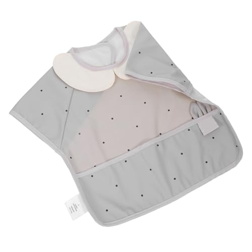 Vaguelly Babero para Niña Delantal sin Mangas con Cierre Trasero de Broche Bolsillo Recoge Alimentos Protección para Ropa Diseño Cómodo y Fácil de Poner