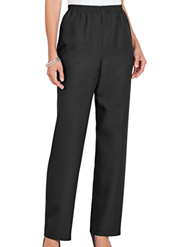 Alfred Dunner Classics Elastic Waist Pants Black 18W S