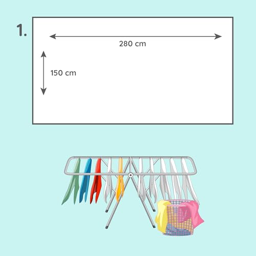 Leddy Living Wäscheständer-Abdeckung 280 x 150 cm, Abdeckung für Wäscheständer für den Außenbereich, wasserdicht und atmungsaktiv, Schutz der Wäsche vor Regen, Sonne, Staub und Smog, transparente