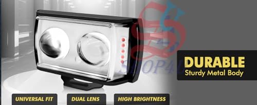 Image of 45W LED Spot Beam Fog Light with Metal Body ? Dual Lens Projector Lamp for Motorcycles, Scooty, Bikes, and Cars (12-24V, Pack of 2, Multicolour)