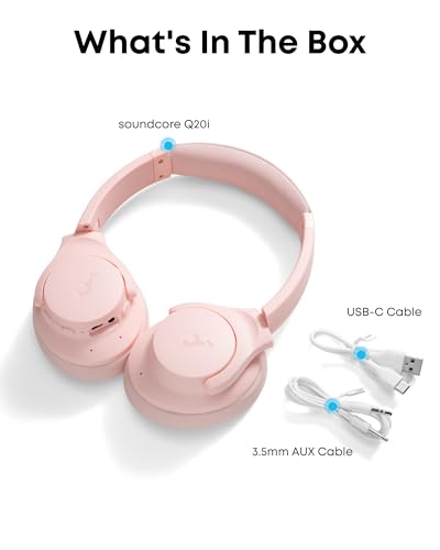 undefined Soundcore by Anker Q20i Hybrid Active Noise Cancelling Headphones, Wireless Over-Ear Bluetooth, 40H Long ANC Playtime, Hi-Res Audio, Big Bass, Customize via an App, Transparency Mode (Pink) の商品画像 7