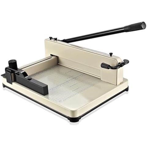 Flexzion Guillotine Paper Cutter 12" A4 Professional Industrial Heavy Duty Scrapbooking Metal Base Trimmer Machine 400 Sheet Capacity for Office Commercial Photocopy Printing Shop Cover