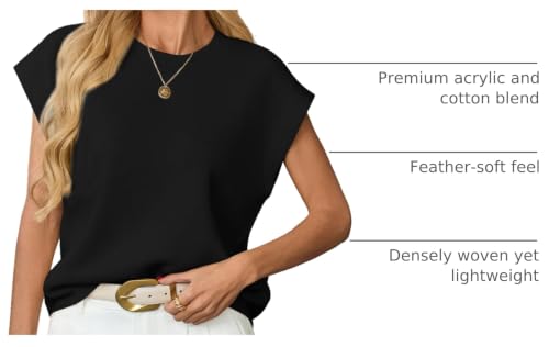 Image of GREAIDEA Womens Sleeveless Sweater Vest Crewneck Cap Sleeve Knit Tops Trendy 2026 Summer Spring Business Casual Shirts