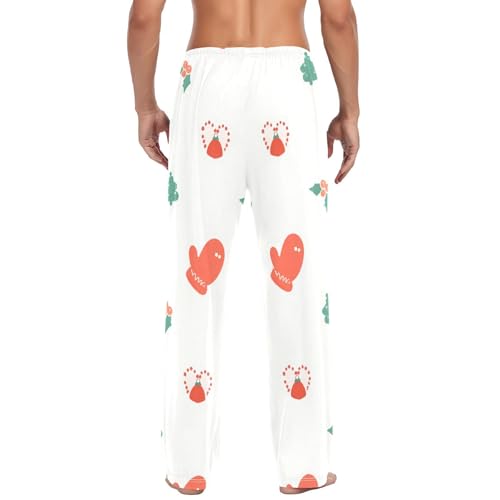 Christmas Mittens Men's Pajama Bottoms Plaid Pajamas Pants for Men Soft Long Lounge Woven Pj Sleep Pant with Pockets3