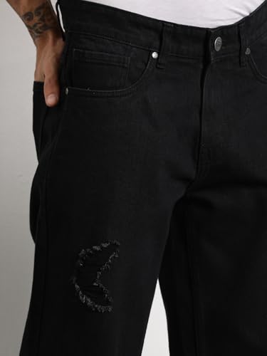 Image of Thomas Scott Men's Relaxed Fit Mid Rise Comfort Clean Look Light Fade Cotton Baggy Jeans