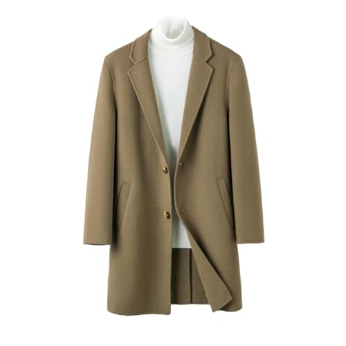 Trench d'hiver en laine cachemire pour homme, manteau mi-long double face chic