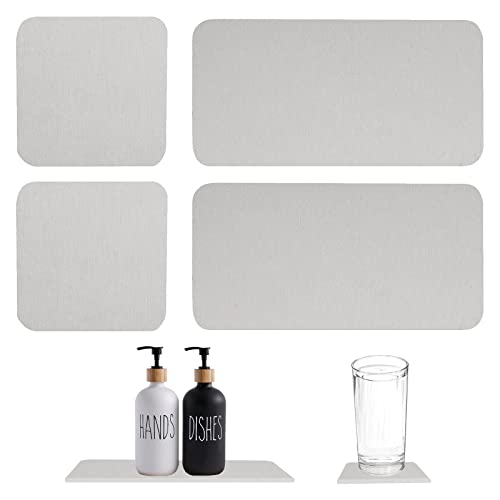 Tefola 4 Pcs Water Absorbent Diatomite Tray, Fast Drying Stone Sink Tray