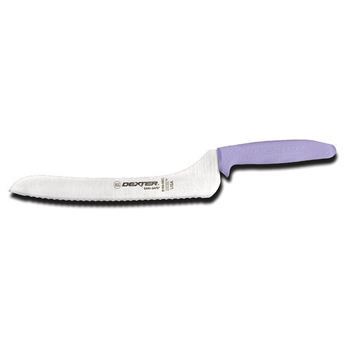 Miniatura 2 de Dexter-Russell S163-9SCP-PCP Cuchillo de sándwich Sani-Safe, hoja offset festoneada de 9 pulgadas, acero de alto carbono, mango de polipropileno