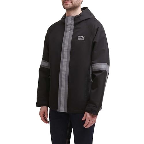 Image of DKNY mens Dkny Men's Taslan Performance Hoody With Reflective Detail