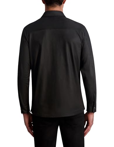 Karl Lagerfeld surchemise enduite de luxe pour homme noir intense - 3