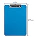 JAM PAPER Plastic Clipboards with Low Profile Metal Clip - Letter Size (9 x 12.5) - Blue - Clip Board Sold Individually