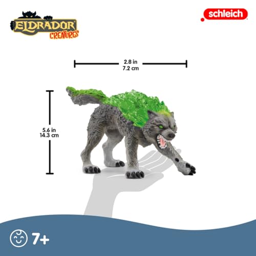 Image of Schleich Eldrador Creatures - 6 inch Stone Wolf Figurine - Fun Fantasy Animal Figure for Imaginative Play for Boys and Girls - Durable Rock Beast Toy - Cool Monster Toys for Kids Ages 7+ | 70153