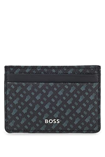 Card holder with money clip in Italian fabric with monogram size UNITA Color Black