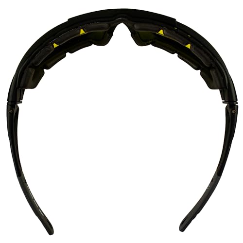 Global Vision Shorty 24 Motorcycle Sunglasses Kit Black Frame Yellow to Smoke Transforming Lens ANSI Z87.14