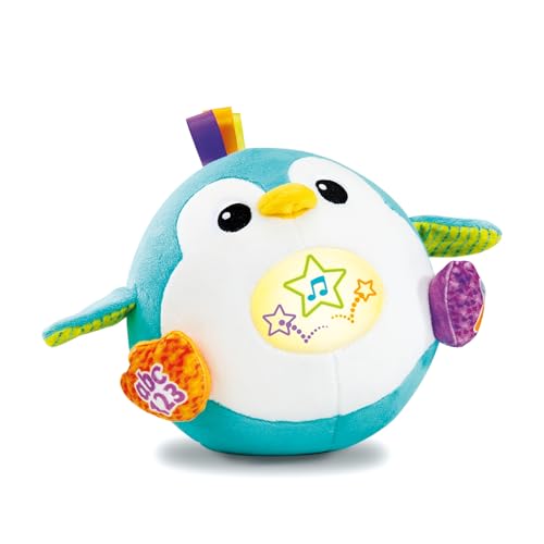 VTech - Rouli'Pingouin Balle Magique - Peluche Interactive Bébé Qui Répète, Saute et Roule - Balle Bébé Éveil Musical, Pingouin Jouet Sensoriel - Cadeau...