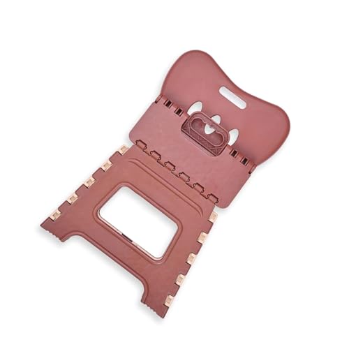 Image of A to Z Hub Folding Plastic Chair with Backrest for Kids & Adults | Portable, Lightweight, Durable Step Stool Seat | Space Saving, Easy to Carry, Indoor Outdoor Multipurpose Chair Brown (Brown)