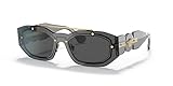 Versace Unisex Sunglasses Transparent Dark Grey Frame, Dark Grey Lenses, 51MM