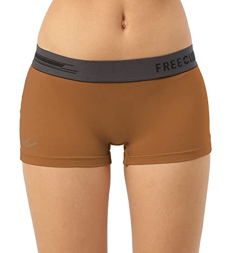Image of FREECULTR Antibacterial Micro Modal Boy Shorts for Women | Long Panty | Boxer for Girls- Pack of 2 (Bourbon Yellow, Trippy Violet)