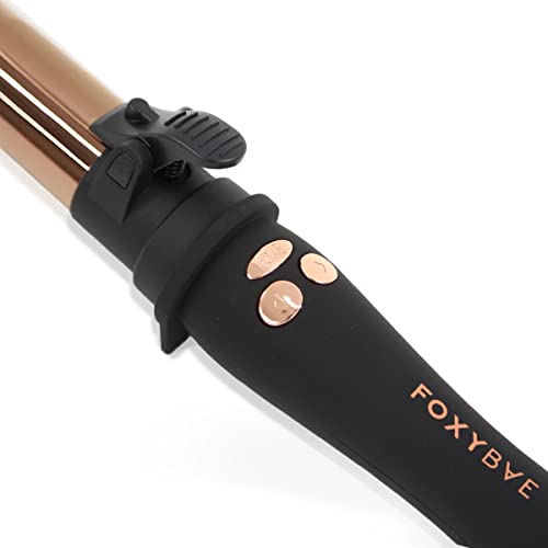 Foxybae Twirl Boss Rotating Curling Iron - 1.25”/32Mm Hair Wand - Automatic Hair Curler - Professional Hot Tool W/Temp Control - Locks In Moisture For Soft Curls - Lcd Temp Display - Self Curling #TOP2