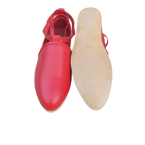 Handmade Historical leather shoes Period leather shoes Reproduction leather shoes Costume leather shoes Historical reenactment shoes Authentic leather footwear (12, Red)