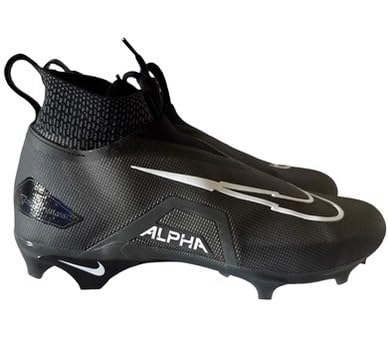 Nike Alpha Menace Elite 3 P Flyknit Mid Men's Football Cleats Black White Grey DM1792-004 Size 15 Medium US