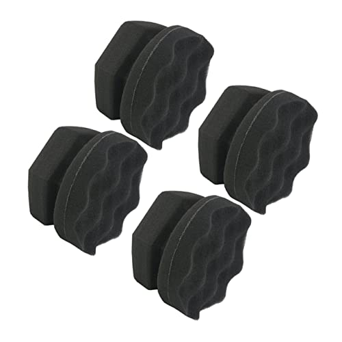 Mobestech 4pièces Éponge à Cirer Avec Motif Ondulé Éponge De Polissage Manuelle Pour Pneus De Voiture Noir Application Facile Et Durable