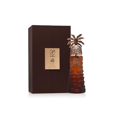 Lattafa Perfumes Ajwaa Eau de Parfum fĂĽr Damen und Herren, 100 ml, Bergamotte, Elemi, Datteln und Zitrone