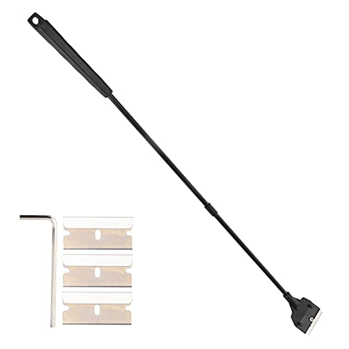 Pssopp Algenschaber, Langer Griff Aquarium Algenreiniger mit Austauschbaren Klingen Aquarium Glasreiniger für Glasaquarium Aquarium(Verlängerter Schaber)