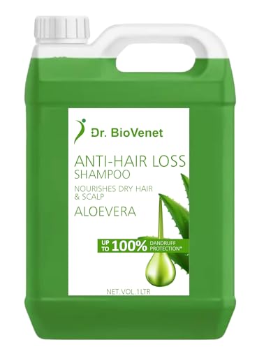 Dr. BioVenet Anti Hair Loss Shampoo with Aloe Vera – Natural Herbal Anti Dandruff, Nourishing Dry Scalp, Strengthening, Hair Fall Control & Growth For Natural Hair.