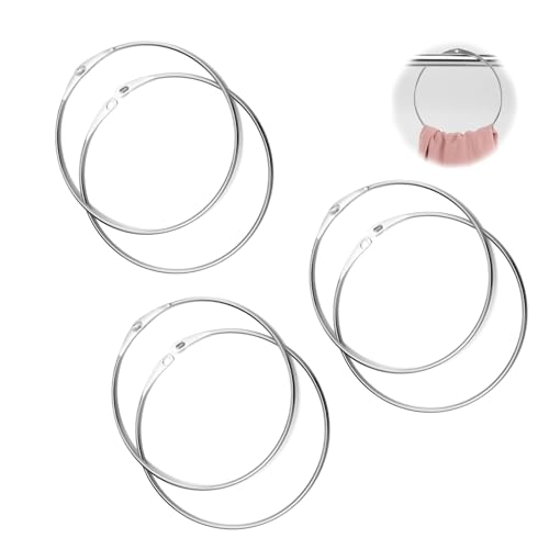 MYLERCT 6 Stück Gürtelring, 4 × 143 mm Gürtelhalter, Silber Schalhalter, Dickeres Solides Design, Krawattenring für Ordnen von Gürteln, Schals und Krawatten