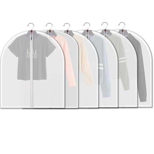 Allhom 6-Pack 31" Translucent Garment Bags for Clothing