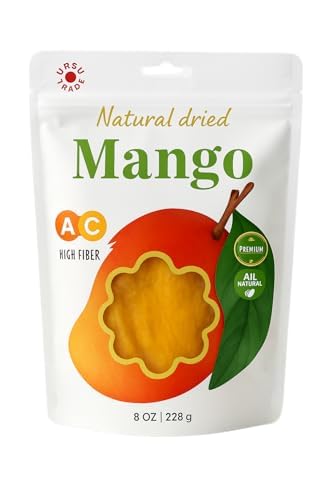 Mango seco natural, sin productos químicos añadidossin dióxido de azufre, calidad premium, sabroso aperitivo. 100% natural - 8 oz (226 g)