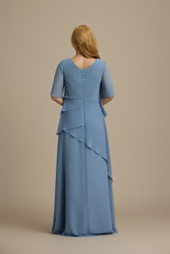 Basgute Women's Mother of The Bride Dresseses for Wedding 2025 Chiffon Long A Line Tiered Formal Evening Gown4