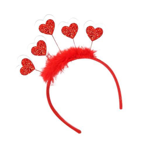 Chaies Diadema de San Valentín, diademas para el día de San Valentín, para mujeres, linda diadema con lentejuelas con purpurina, accesorios para el cabello para disfraces de vacaciones, accesorios