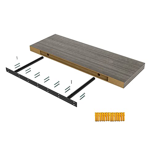 Jpnd Floating Shelf, Set Of 2 Wall Shelf, 36 In W X 12.75 In D X 2 In H Wooden Floating Wall Shelf With Invisible Brackets For Living Room/Bedroom/Bathroom/Kitchen Storage And Decor, Grey #TOP5