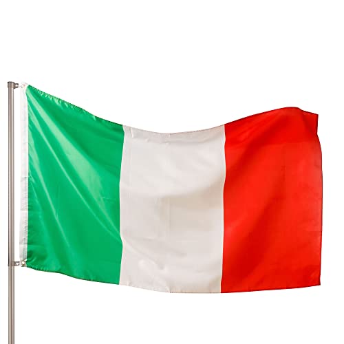 PHENO FLAGS Drapeaux Italie premium 100% recyclé 90x150cm - Drapeaux décoratifs d'extérieur avec œillets métalliques & technique de scellement spéciale - Drapeau italien doublement ourlé Cover