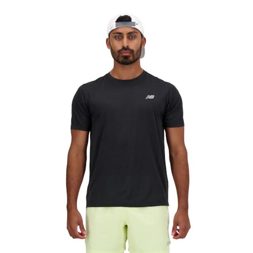 New Balance Run for Life Athletics T-Shirt Homme en coton noir pour le sport