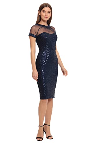 Image of Maggy London Women's Illusion Dress Occasion Event Party Holiday Cocktail Guest of Wedding.