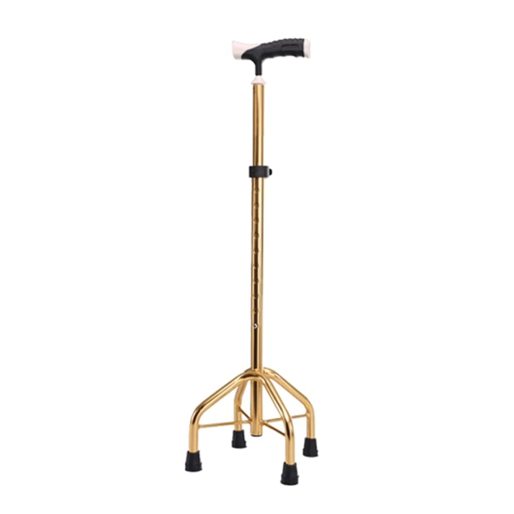 LIOONS Muletas para Ancianos con 4 Patas Base Grande Altura Ajustable Bastón de Cuatro Patas Muletas Ajustables Muletas Plegables