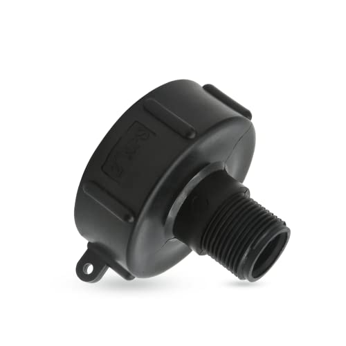 Rierdge 275 330 Gn IBC Tote Tank Food Grade Drain Adapter 2\" NPS Female x 3/4\" BSP/NPT Male, Water Hose Male Adapter Garden Hose Drain Plug Connector - Thumbnail 2