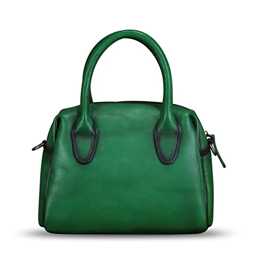 Image of Genuine Leather Handbag for Women Leather Top Handle Purse Retro Handmade Satchel Vintage Crossbody Hobo Bag