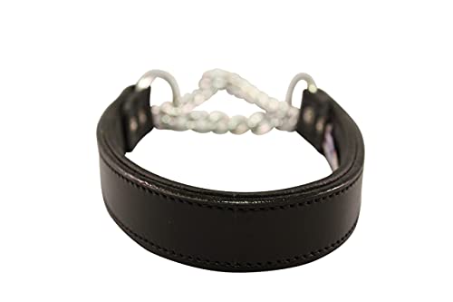Angel Rio, Genuine Leather, Black Martingale Padded Dog Collar, 24" X 1.25" (30.5" Fully Extended), 100% Argentinean Cowhide & Stainless Steel. Humane & Trainer Recommended Alternative To Prong & Choke Collars. See Martingale Size Chart For A Perfect Fit #TOP7