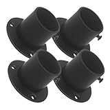 ULTECHNOVO 4 Stück Edelstahl Kleiderstangenhalterungen 25mm Flanschhalter Duschvorhangstangen Sockel Wandmontage Korrosionsbeständig für Kleiderschrank und Bad