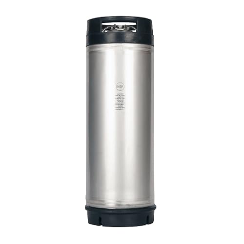 AMCYL Two Pack of New 5 Gallon Silver Stainless Steel Ball Lock Kegs with Dual Rubber Handles